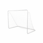 But de football avec filet 182 × 61 × 122 cm cadre acier blanc