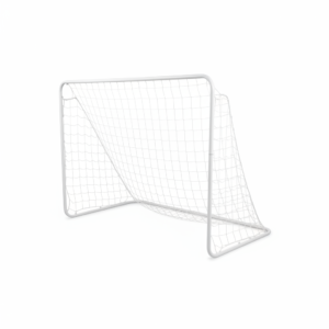 But de football avec filet 182 × 61 × 122 cm cadre acier blanc