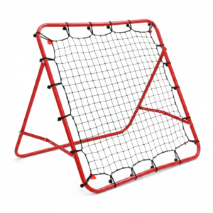 Filet de rebond de football réglable 100 × 100 cm cadre rouge