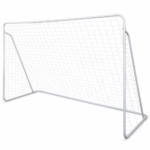 But de football 240 × 90 × 150 cm cadre acier blanc