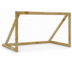 But de football en bois de pin 160 × 80 × 100 cm avec filet