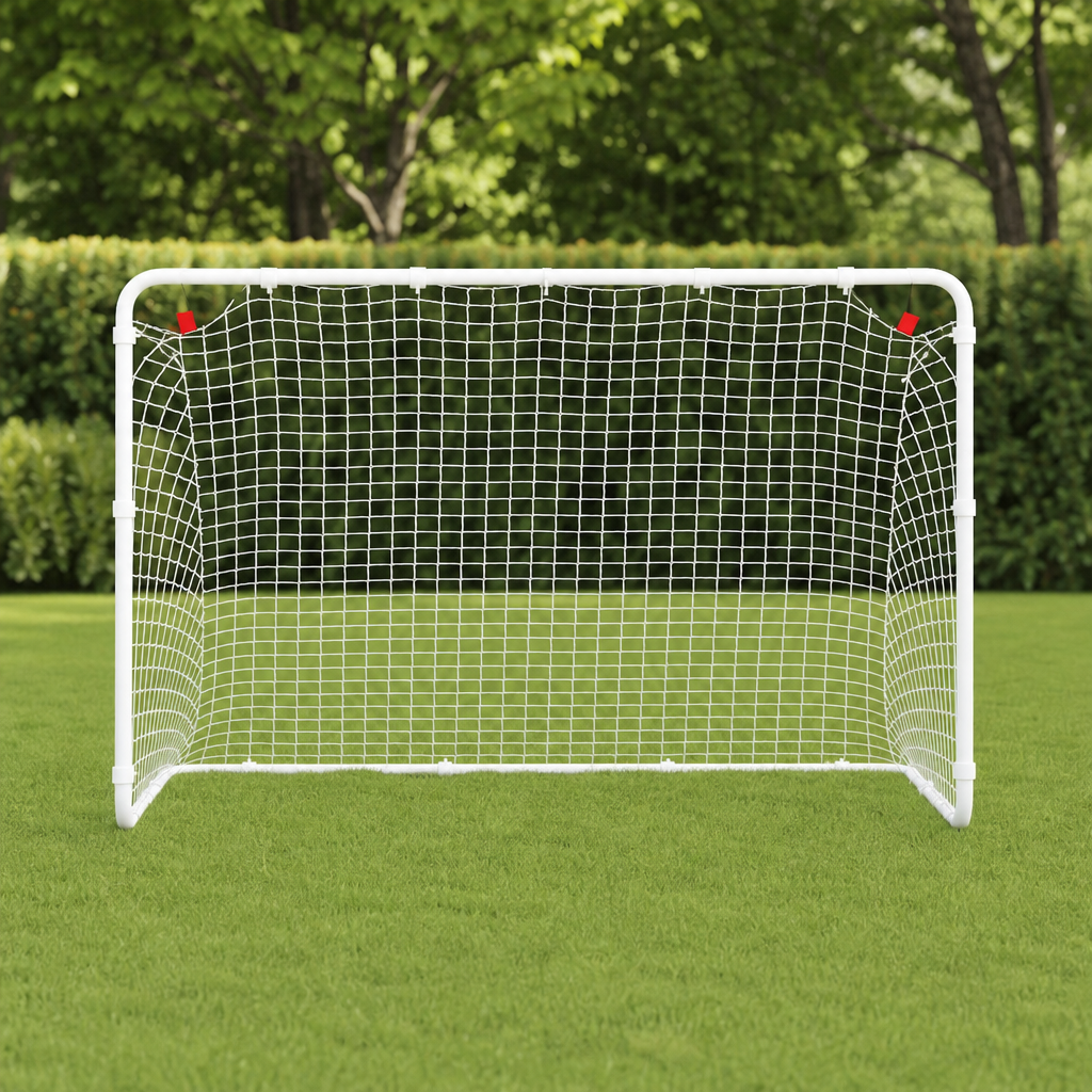 But de football blanc 122 × 81 × 81 cm avec filet – Image 3